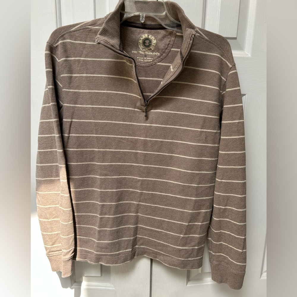 GHBass Earth Men’s Shirt, Sm. 100 cotton w Dry Technology. 1/4 zip. Long sleeve